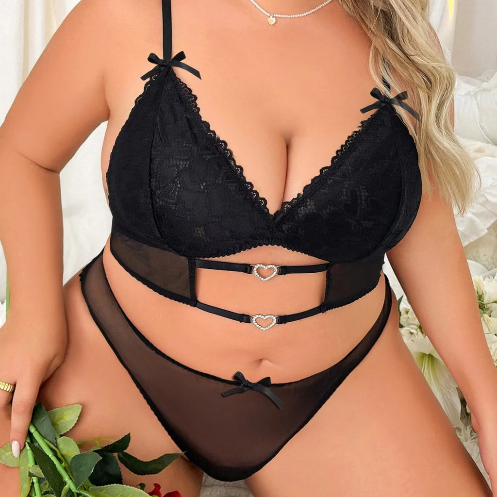 3AM Plus Size Lace Lingerie Set
