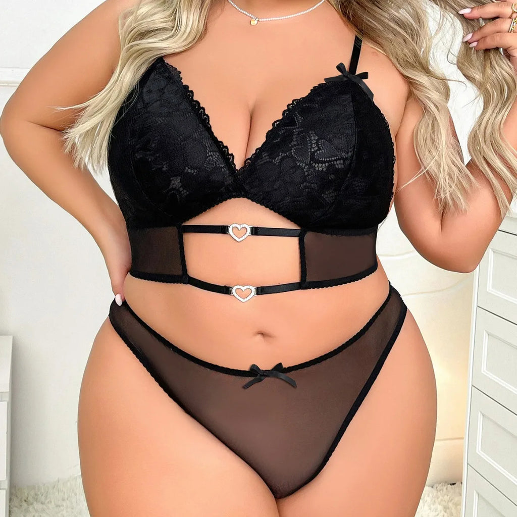 3AM Plus Size Lace Lingerie Set