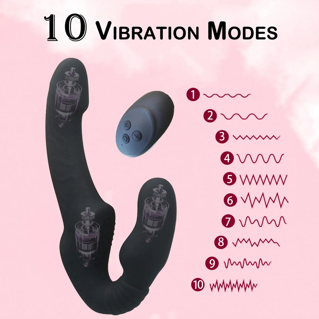 3AM Strapless Strap-on Dildos Vibrator with Remote Control